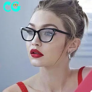 2022 جديد الكلاسيكية كبيرة الإطار الرجعية القط العين النظارات مصمم امرأة أطر بصرية للنظارات جولة إطار واضح عدسة