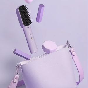 Lisseur de cheveux sans fil anti-brûlure à chargement Type-C 2025, brosse lissante portable sans fil avec ions négatifs - Product Image 4
