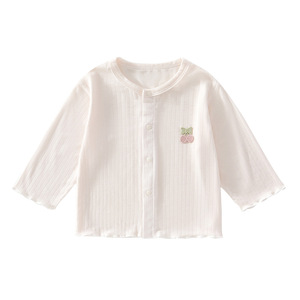 Cardigan pour filles couleur unie en Lyocell, collection été 2026, ouvert sur le devant, haut fin - Product Image 5