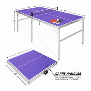 Table de <span class=keywords><strong>ping</strong></span>-<span class=keywords><strong>pong</strong></span> pliable légère et compacte pour économiser de l'espace, ensemble de tennis de table pour appartement, petite pièce, jardin, loisirs - Product Image 2