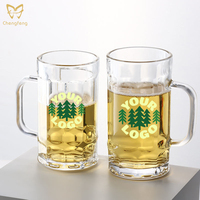Chopes à bière allemandes à sublimation de 12,8 oz et 14,5 oz, à fond épais, avec poignée, pour savourer vos bières préférées