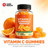 Gummies de Vitamine C en Gros 250mg 60 Unités Végétaliennes Naturelles Orange Stimulant Immunitaire Antioxydant Absorption du Fer Enfants Adultes Quotidien OEM