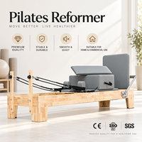 Reformer de Pilates en bois durable et équipement en bois de chêne pour l'entraînement de flexibilité à domicile, en studio et pour le renforcement corporel