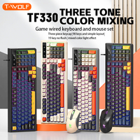 Clavier et souris de jeu filaires TWOLF TF330 98 touches, couleurs mélangées, clavier de jeu rétroéclairé, souris rétroéclairée multicolore 7200 DPI