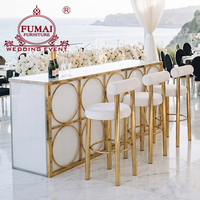 Arredamento per Eventi Notturni all'Aperto, Bancone Bar in Acciaio Inox dal Design Moderno 3D