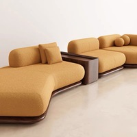 Canapé d'angle modulable en velours italien, sectionnel incurvé en lin, canapé-lit écologique en mousse haute densité, luxe pour salon