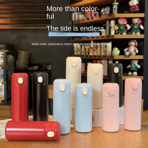 Bouteille isotherme en acier inoxydable 304 écologique avec paille, grande capacité, couvercle à ressort, pour enfants, design attrayant, pour eau froide, 6-12 ans - Product Image 5