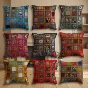 Wholesale Sequin <b>Patchwork</b> Cushion Covers Traditional <b>Patchwork</b> Pillow Covers - Product Image 3