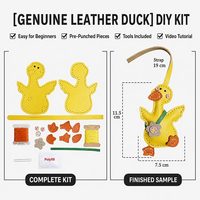 Kits de fabrication de porte-clés en cuir de canard avec anneaux porte-clés, kits de porte-clés pour la couture DIY et la création de porte-clés