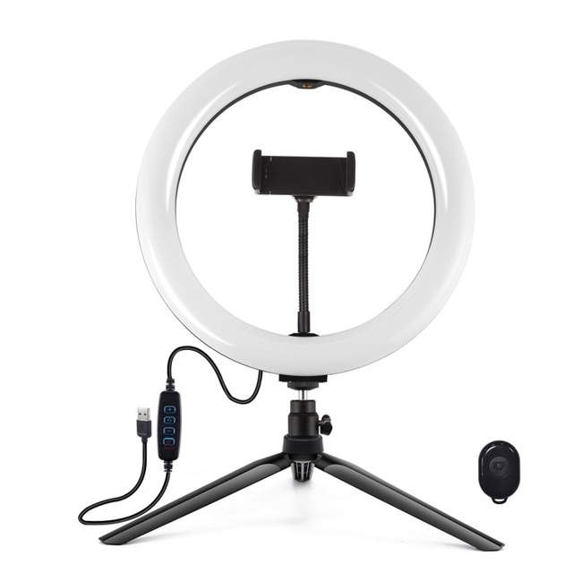 Wholesale PULUZ 7.9 Inch 20cm Desktop Tripod Mount USB 3 Modes Dual Color LED Ring Light Selfie Photography Light Kits