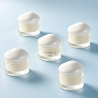 Pot en verre givré en forme de nuage de 30g, 50g, 1oz avec couvercle spécial pour masque à lèvres et crème visage