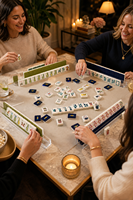 Ensemble de Mahjong Américain de Luxe Personnalisé en Gros, Tuiles en Acrylique Esthétique Moderne avec Boîte de Rangement pour Cadeaux
