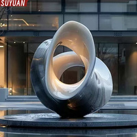 Grande sculpture géométrique abstraite moderne en acier inoxydable 3D, gravée et sculptée, couleur personnalisée, logo personnalisé, épaisseur 2 mm, soudure fine