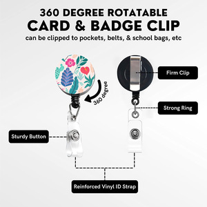 Porte-badge yoyo imprimé en couleur pour enseignant, porte-carte d'identité vierge avec logo - Product Image 5