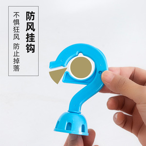 Windproof <b>Hooks</b> <b>Plastic</b> Clothes Drying Basket Single Layer Portable With Retractable Design For Indoor Outdoor Use - Product Image 5