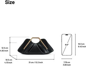 Borsa da Sera Plissettata in PU per Donna, Produzione Diretta, con Manico in Metallo, Ideale per Matrimoni - Product Image 5