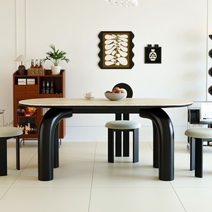 Table à manger moderne de style français, mobilier de maison, nouveau modèle assemblé, marque significative, 4 places, en bambou, rectangulaire, pour petit appartement - Product Image 2