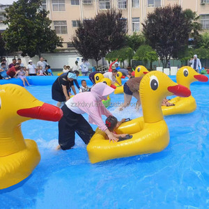 屋外用大型PVCプールフロート、インフレータブルイエローダックボート、ウォーターソファおもちゃ（子供用、遊園地・リゾート向け） - Product Image 3