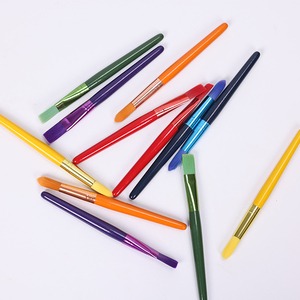 Juego de 12 pinceles de Aprendizaje Temprano Chubby para niños, mango de plástico, pelo de nailon, pinceles de pintura DIY - Product Image 5