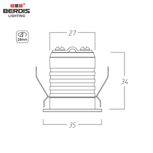 Éclairage <span class=keywords><strong>de</strong></span> découpe <span class=keywords><strong>de</strong></span> 28mm Aluminium sans scintillement 230V Phase Cut Dimmable Puck Light IP67 Downlight Spotlight 3w Led Cabinet Light - Product Image 6