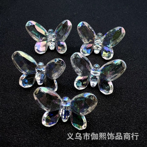 Papillon 3D en acrylique iridescent plaqué UV avec trou au dos, matériau artisanal DIY pour ornement de voiture, décoration de la maison - Product Image 3