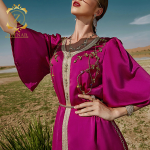 Zaynab musulman Jalabiya saoudien <span class=keywords><strong>Djellaba</strong></span> Dubaï Satin Patchwork strass robe pour <span class=keywords><strong>arabe</strong></span> fête réception de mariage - Product Image 6