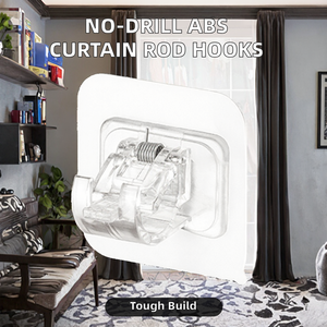 Modern Design ABS Plastic No Drill Curtain Rod <b>Brackets</b> Self-Adhesive Crossbar Hook Wall-mounted Curtain Accessories - Product Image 6