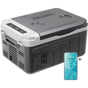 Refrigerador Euhomey de 12 Voltios, Enfriador con Compresor de 12 Cuartos de Galón, Control por Aplicación, Nevera para Auto de 12/24 V CC, 120/240 V CA, Portátil, Gris - Product Image 1