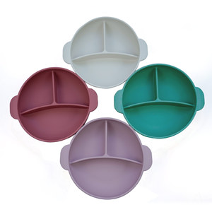 Platos de silicona para alimentación de bebés de 3-6 pulgadas, sin BPA, con ventosa, para 0-12 meses, tipo arco, vajilla de grado alimenticio. - Product Image 2