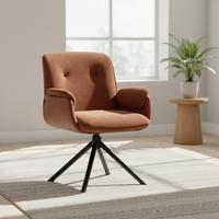 Fauteuils de salle à manger pivotants et inclinables en velours et lin modernes, confortables pour la maison, le bureau, le salon, l'appartement, écologiques