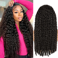 Perruque bouclée indienne naturelle de Birmanie, perruque frontale en dentelle HD complète de 30 pouces, vente en gros, perruque de cheveux humains vierges bruts 12A sans colle