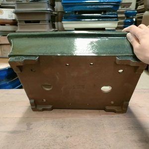 <span class=keywords><strong>Pot</strong></span> à bonsaï <span class=keywords><strong>rectangulaire</strong></span> émaillé avec forme de pied de nuage, uniforme d'émeraude, <span class=keywords><strong>pot</strong></span> à bonsaï Yixing - Product Image 3