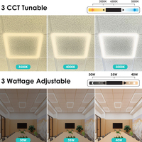 Noonlight CCT Tunable 2x2 y 2x4 Marco de panel LED Luz de rejilla de panel plano comercial ajustable