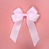 Gros personnalisé fait à la main grands nœuds de ruban gros-grain Boutique accessoires de cheveux avec pince à cheveux longue queue pour les enfants