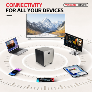 Sistema <span class=keywords><strong>de</strong></span> Cine en Casa Microlab HTS800 5.1 Canales, Subwoofer <span class=keywords><strong>de</strong></span> 8 Pulgadas, 180W RMS <span class=keywords><strong>de</strong></span> Potencia, Bajos Profundos para Teléfono Móvil, Experiencia Cinematográfica Inmersiva - Product Image 6