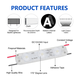 ADLED IP65 โมดูล LED กลางแจ้ง DC12V 1W 3 ดวง พร้อมชิป SMD2835 ปรับความสว่างได้ แสงสีขาวอบอุ่น - Product Image 4