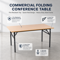 Table à manger rectangulaire moderne en bois pliable, 6 pieds, 8 pieds, portable, pour banquets, conférences, écoles, hôtels