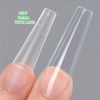 Ongles artificiels PMMA sans trace, sur mesure, en gel souple, vente en gros, courts, longs, stiletto, cercueil, avec ligne