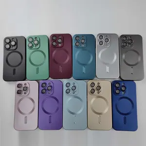 Matte TPU Soft Magnetic Wireless Charging Case For IPhone 15 Pro Max 12 11 14 13 Pro Lens Phone Case