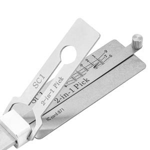 <span class=keywords><strong>2</strong></span>-in-1 オートピック＆デコーダー SC4 SC1 KW1 KW5 スチールメタルキーブランク ロックピッキングツール シルバー HUANYU 鍵屋向け - Product Image 4