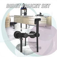 Robinet de bidet mural moderne en laiton avec pulvérisateur portable chaud/froid, jet vertical, installation facile pour salle de bain