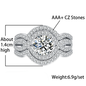 <strong>Stacking</strong> Crystal <strong>Silver</strong> Engagement Wedding Jewelry Stackable for Bride Women Finger <strong>Ring</strong> <strong>Silver</strong> <strong>Stacking</strong> <strong>Rings</strong> - Product Image 2