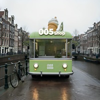 Aanpasbare foodtruck van roestvrij staal met ingebouwde stroomvoorziening voor fastfood, koffie, ijs, snacks en nachtmarkten