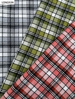 Tissu sergé extensible en tricot à carreaux en terylène, viscose et élasthanne, teint en filature, pour costumes et uniformes, vente en gros, fabriqué en Chine
