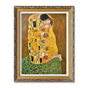 Riproduzione su Tela di Alta Qualità del Famoso Dipinto 'Il Bacio' di <span class=keywords><strong>Klimt</strong></span>, Opera d'Arte Antica Fatta a Mano - Product Image 1
