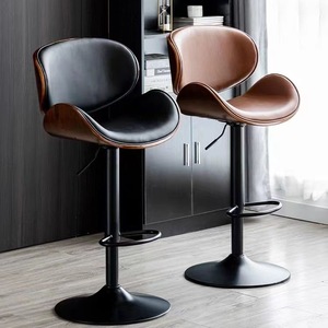 Wss Factory Custom Household Furniture Leather <b>Bar</b> Chair Steel Leg <b>Bar</b> Counter Rotating <b>Bar</b> <b>Stool</b> <b>Adjustable</b> - Product Image 1