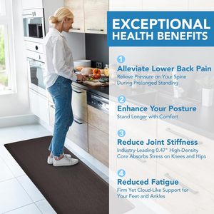 Meilleures ventes - Tapis de bureau/sol anti-fatigue, résistant aux chocs, imperméable, en mousse PU antidérapante, confortables pour la cuisine et le bureau - Product Image 5