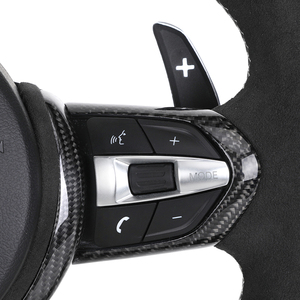 Volant en Alcantara complet avec garniture en carbone et bande <span class=keywords><strong>blanche</strong></span> pour <span class=keywords><strong>BMW</strong></span> F10 F20 F30 F31 F36 M3 F80 M4 F82 M2 F87 M5 X5 E70 Z4 E89 E90 - Product Image 5