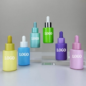 ขวดแก้วหยดสีขนาด 1 ออนซ์ 2 ออนซ์ ขวดเซรั่มทรงไหล่แบน 20 มล. 30 มล. 40 มล. ขวดแก้วสีม่วงขุ่นสำหรับเครื่องสำอาง - Product Image 1