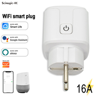 Prise intelligente WiFi EU 16A, fonctionne avec l'application Tuya Smart Life, compatible avec Alexa et Google Assistant